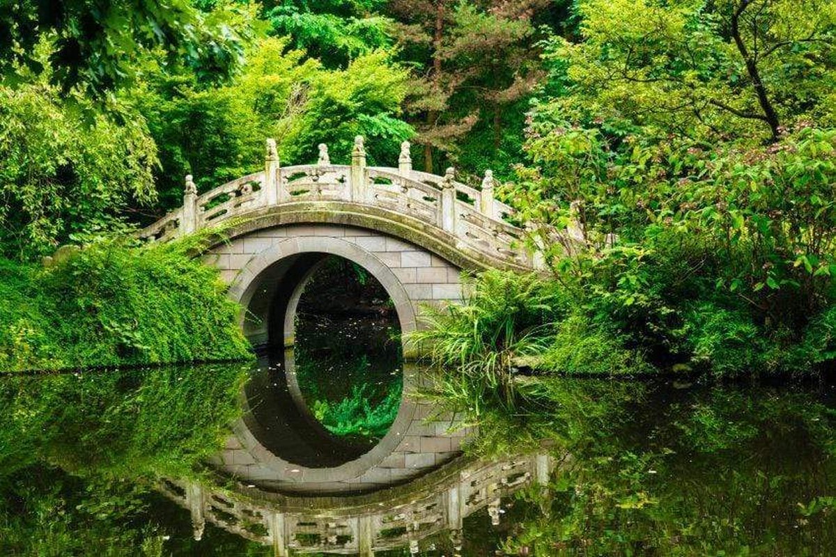 Vliesfotobehang Fotobehang 7 Banen, Japanse tuin Art. 18041