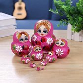 10-Delige Houten Russische Matroesjka Poppen Set - Babushka Matruska Decoratie Baboesjka Matruschka Poppetjes - Matrushka Russian Nesting Dolls