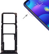 SIM-kaarthouder + SIM-kaarthouder + Micro SD-kaarthouder voor Xiaomi Mi Play (zwart)