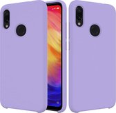 Effen kleur Vloeibare siliconen valbestendige beschermhoes voor Xiaomi Redmi Note 7 (paars)