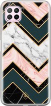 Huawei P40 Lite hoesje siliconen - Marmer triangles | Huawei P40 Lite case | multi | TPU backcover transparant