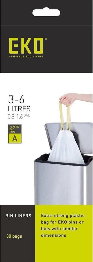 EKO afvalzakken type A 3-6 liter wit - Doos 24 x 30 zakken