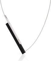 CLIC JEWELLERY STERLING SILVER WITH ALUMINIUM NECKLACE BLACK CS003Z