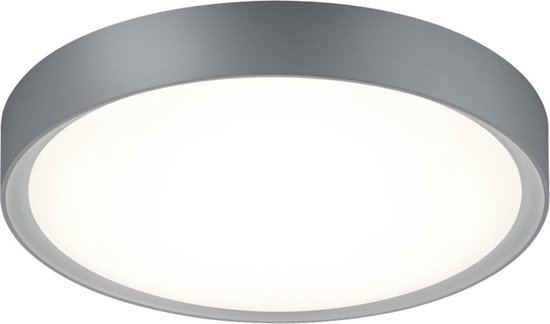 LED Plafondlamp - Badkamerlamp - Trion Clirno - 18W - Warm Wit 3000K - Spatwaterdicht IP44 - Opbouw Rond - Mat Titaan - Kunststof