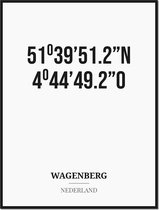 Poster/kaart WAGENBERG met coördinaten