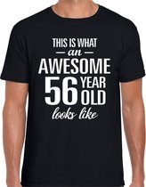 Awesome 56 year / 56 jaar cadeau t-shirt zwart heren XL