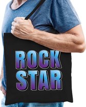 Rockstar muziek cadeau tas zwart heren- kado tas / tasje / shopper