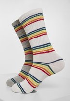 Urban Classics Sokken -43/46- Rainbow Stripes 2-Pack Grijs/Wit