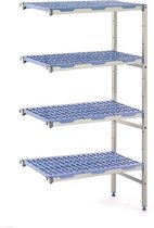 Gastro-Inox hoekrek met 4 schappen 650(b)x500(d)x1750(h)mm