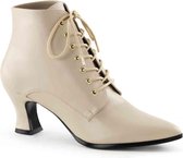 EU 37 = US 7 | VICTORIAN-35 | 2 3/4 Kitten Heel Front Lace Up Ankle Boot