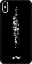 6F hoesje - geschikt voor iPhone Xs Max -  TPU Case - White flowers in the dark #ffffff
