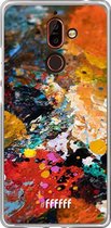 Nokia 7 Plus Hoesje Transparant TPU Case - Colourful Palette #ffffff