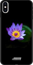 iPhone Xs Max Hoesje TPU Case - Purple flower in the dark #ffffff