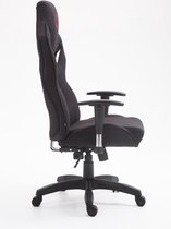 Gamingstoel volwassenen stof - sportief design - zwart - 76x72x133