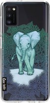 Casetastic Samsung Galaxy A41 (2020) Hoesje - Softcover Hoesje met Design - Emerald Elephant Print