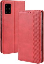Vintage Book Case - Samsung Galaxy A71 Hoesje - Rood