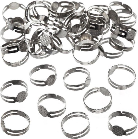 Baker Ross Blanco zilverkleurige ringen (50 Stuk) Creatieve Knutselset