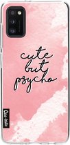 Casetastic Samsung Galaxy A41 (2020) Hoesje - Softcover Hoesje met Design - Cute But Psycho Pink Print