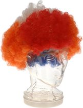 Free And Easy Pruik Afro Holland Unisex Rood/wit/blauw/oranje One-size