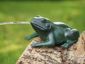 Waterornament - bronzen beeld - groene kikker - Bronzartes - 9 cm hoog