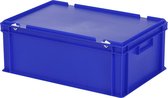 Stapelbak met deksel - Opbergbox - 600x400xH235mm - blauw