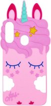 ADEL Siliconen Back Cover Softcase Hoesje Geschikt voor Samsung Galaxy A40 - Eenhoorn Roze