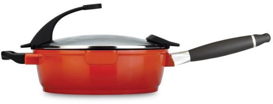 Berghoff Virgo hapjespan met deksel 24 cm oranje