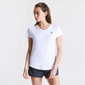 Dare 2B, Vigilant Lichtgewicht Sneldrogend Q-Wic Dames Fitness-T-Shirt, Wit, Maat 34