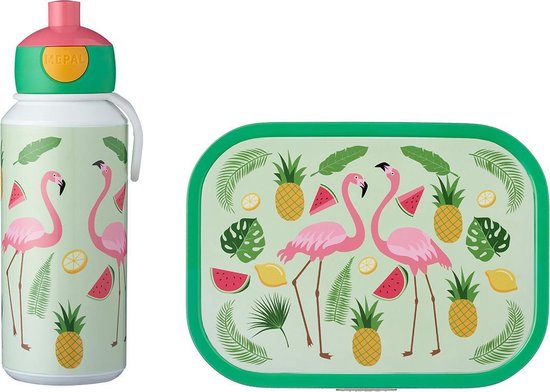 Bouteille et boîte à lunch Rosti Mepal - Pour les enfants - Campus Tropical Flamingo