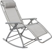 Schommelstoel, 178 x 70 cm, grijs, inklapbaar, verstelbare relaxstoel, ligstoel