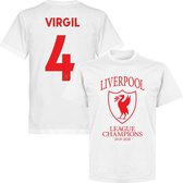Liverpool Virgil Champions T-Shirt 2020  - Wit - 4XL