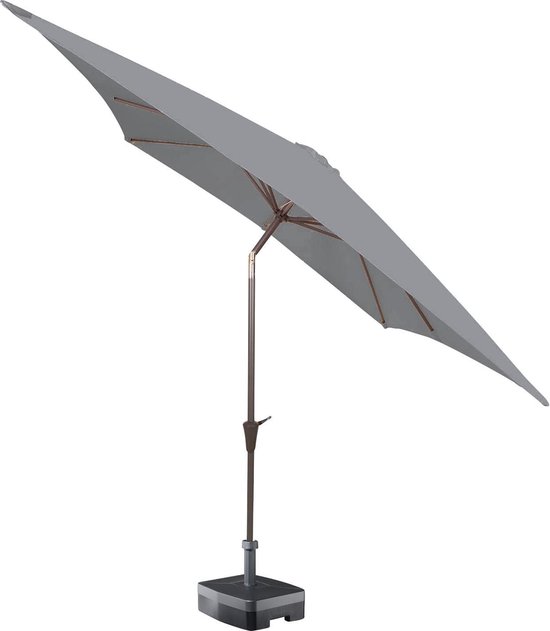 schuintrekken uitsterven Scepticisme Kopu® vierkante parasol Altea 230x230 cm met voet - Light Grey | bol.com