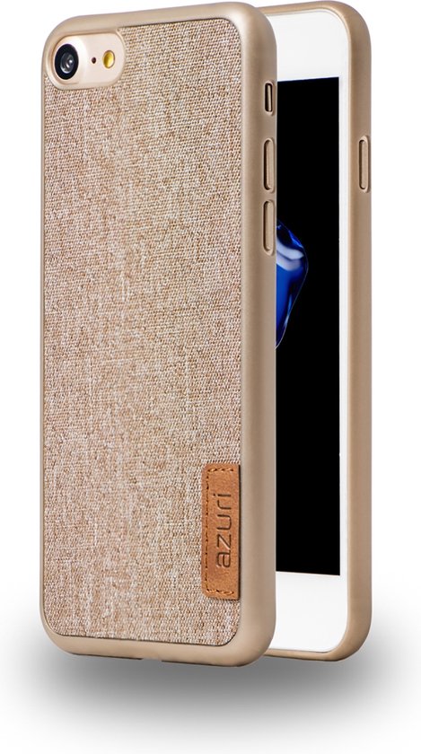 Azuri Elegante fabric cover - beige - voor iPhone 7/8/SE(2020)