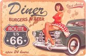 Metalen plaatje - Burgers & Beer