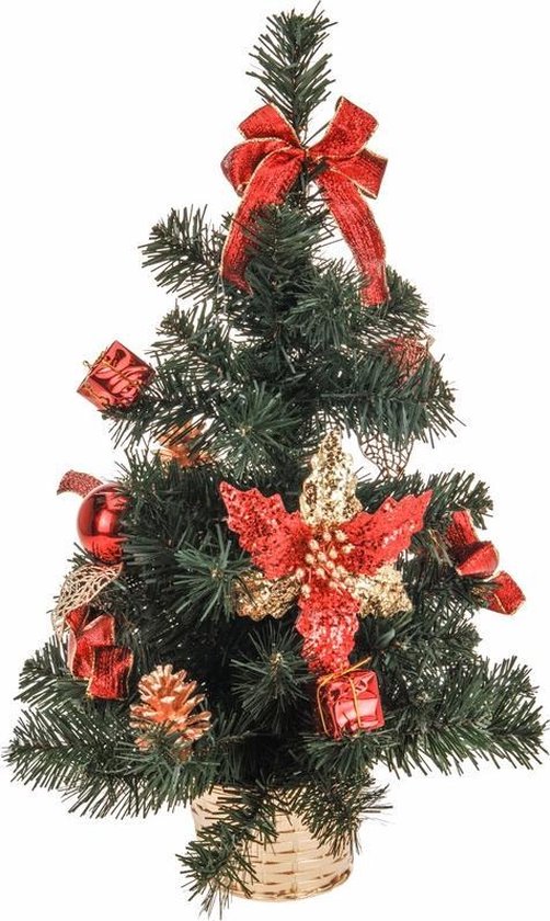 Fractie Wordt erger Kers Kerstboom met versiering rood/goud 50 cm | bol.com