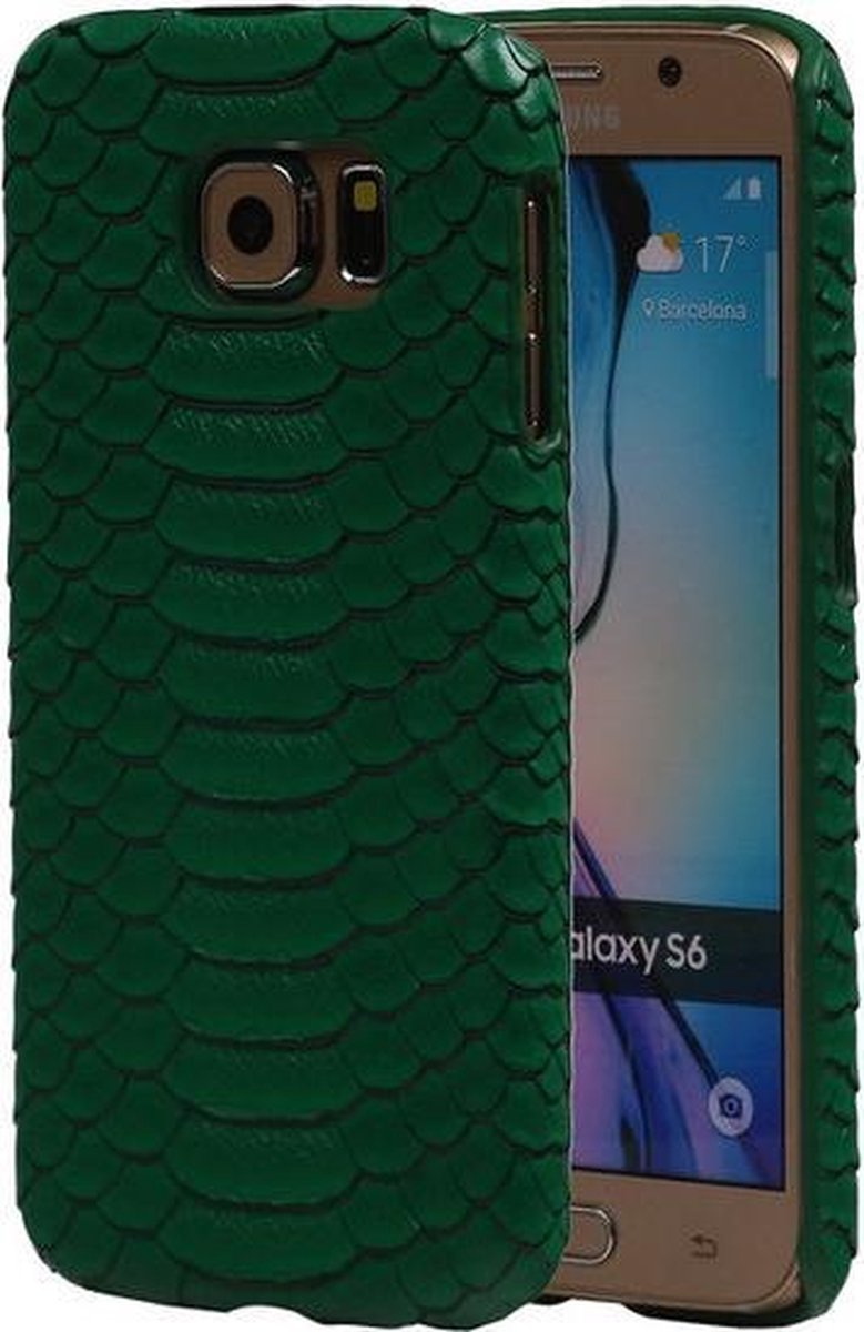 Groen Slang Hardcase Backcover Samsung Galaxy S6 Hoesje