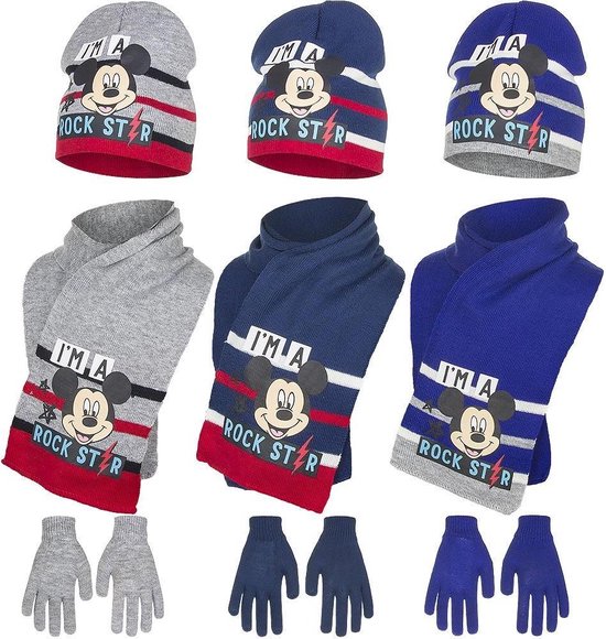 Mickey mouse set sjaal handschoenen 54 cm Donker | bol.com