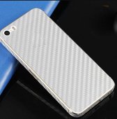 Xssive - 2x Sticker wrap Carbon Print voor Apple iPhone 6 Plus / 6S Plus - Zilver