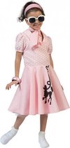 Roze jaren 50 meisjes jurkje 128 - 6-8 jr