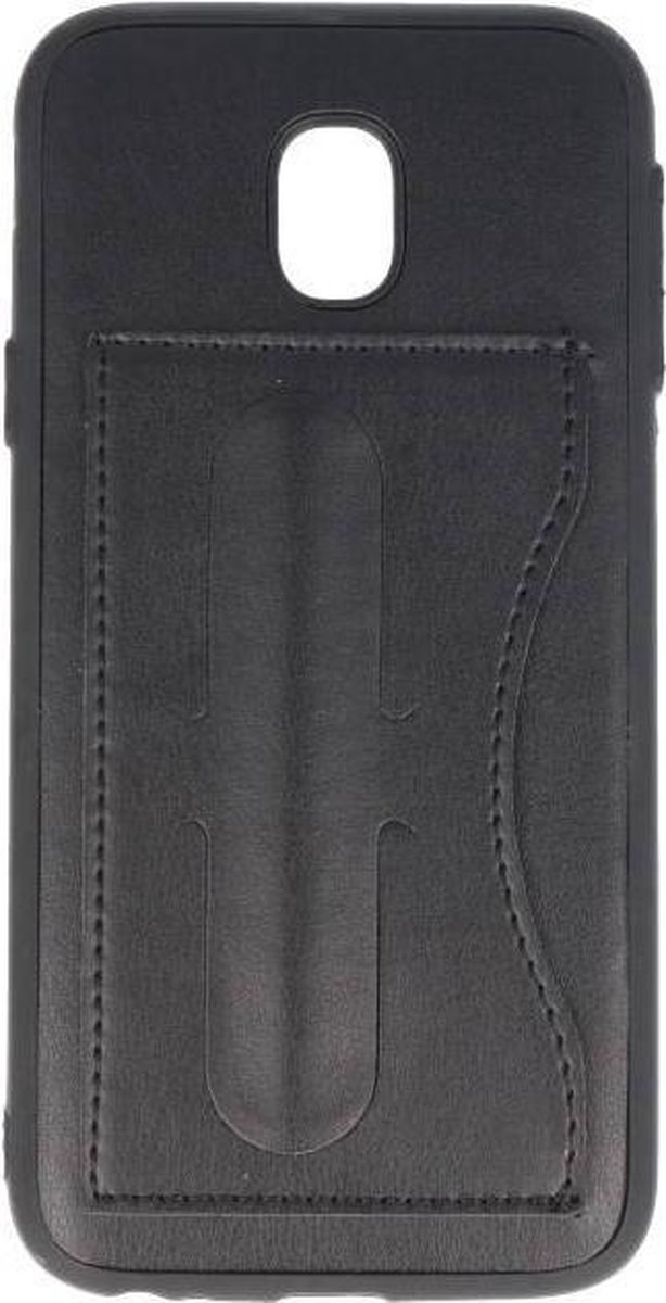 Standing TPU Wallet Case - Hoesje Geschikt voor Samsung Galaxy J3 2017 Zwart