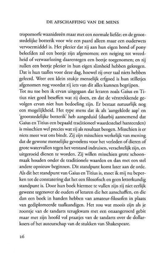 De afschaffing van de mens