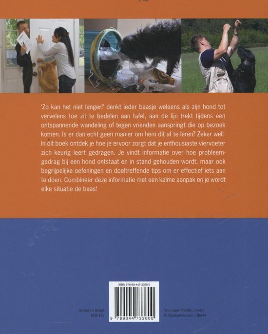 Boek met op de cover een illustratie van verschillende honden en hun baasjes.