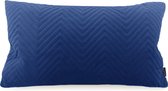 Blue Chevron Velvet Long Kussenhoes | Fluweel / Velours | Blauw | 30 x 50 cm