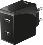 Trust 2 Poorts USB Thuislader - 2x 12W - Zwart
