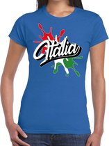 Italia/Italie t-shirt spetter blauw voor dames XS