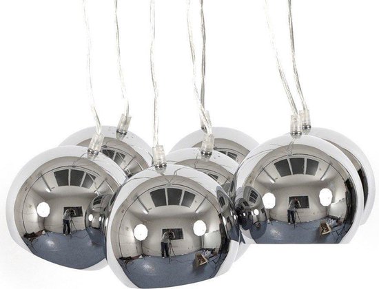 24Designs Hanglamp Seven - Chromen Bollen | bol.com