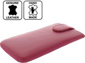 Universal Leather Pouch Case Wolfgang Pink XL Magneetsluiting