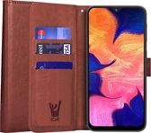 Samsung A10 Hoesje - Samsung Galaxy A10 Hoesje Book Case Leer Wallet Bruin - Hoesje Samsung A10