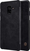 Nillkin Qin Series PU Leather Book Case - Geschikt voor Samsung Galaxy A8 (2018) - Zwart