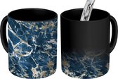Magische Mok - Foto op Warmte Mokken - Marmer print - Goud - Luxe - Design - Magic Mok - Beker - 350 ML - Uitdeelcadeautjes